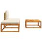 Preview: 3-tlg. Garten-Sofagarnitur mit Kissen Massivholz Akazie