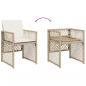 Preview: 9-tlg. Garten-Essgruppe mit Kissen Beige Poly Rattan