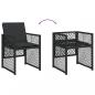Preview: 13-tlg. Garten-Essgruppe mit Kissen Schwarz Poly Rattan