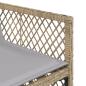 Preview: 15-tlg. Garten-Essgruppe mit Kissen Beige Poly Rattan