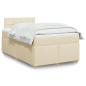 Preview: ARDEBO.de - Boxspringbett mit Matratze Creme 120x190 cm Stoff