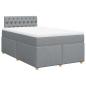 Preview: Boxspringbett mit Matratze Hellgrau 120x190 cm Stoff
