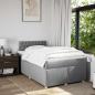 Preview: Boxspringbett mit Matratze Hellgrau 120x190 cm Stoff