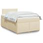 Preview: ARDEBO.de - Boxspringbett mit Matratze Creme 120x200 cm Stoff