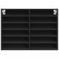 Preview: Vitrinenschrank Schwarz 80x8,5x58 cm Holzwerkstoff