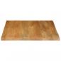 Preview: Tischplatte mit Baumkante 80x80x2,5 cm Massivholz Mango