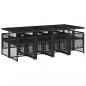 Preview: 9-tlg. Garten-Essgruppe mit Kissen Schwarz Poly Rattan
