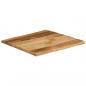Preview: Tischplatte mit Baumkante 40x40x3,8 cm Raues Mango Massivholz