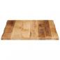 Preview: Tischplatte mit Baumkante 40x40x3,8 cm Raues Mango Massivholz