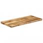 Preview: Tischplatte mit Baumkante 90x40x2,5 cm Raues Mango Massivholz