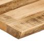 Preview: Tischplatte mit Baumkante 140x60x2,5 cm Raues Mango Massivholz