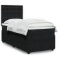 Preview: ARDEBO.de - Boxspringbett mit Matratze Schwarz 90x200 cm Samt