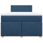 Preview: Boxspringbett mit Matratze Blau 120x200 cm Stoff
