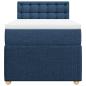 Preview: Boxspringbett mit Matratze Blau 90x190 cm Stoff