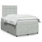 Preview: ARDEBO.de - Boxspringbett mit Matratze Hellgrau 120x190 cm Samt