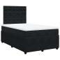 Preview: Boxspringbett mit Matratze Schwarz 120x190 cm Samt
