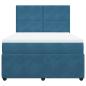 Preview: Boxspringbett mit Matratze Blau 140x200 cm Samt