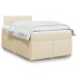 Preview: ARDEBO.de - Boxspringbett mit Matratze Creme 120x200 cm Stoff
