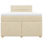 Preview: Boxspringbett mit Matratze Creme 120x200 cm Stoff