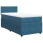 Preview: Boxspringbett mit Matratze Blau 90x200 cm Samt
