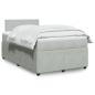 Preview: ARDEBO.de - Boxspringbett mit Matratze Hellgrau 120x190 cm Samt