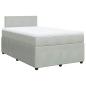 Preview: ARDEBO.de - Boxspringbett mit Matratze Hellgrau 120x200 cm Samt
