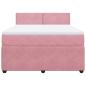 Preview: Boxspringbett mit Matratze Rosa 140x190 cm Samt