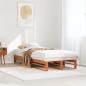 Preview: ARDEBO.de - Massivholzbett ohne Matratze Wachsbraun 90x200 Kiefernholz