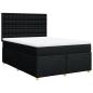 Preview: Boxspringbett mit Matratze Schwarz 140x200 cm Stoff
