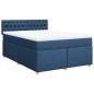 Preview: Boxspringbett mit Matratze Blau 140x200 cm Stoff