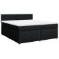 Preview: Boxspringbett mit Matratze Schwarz 180x200 cm Stoff