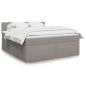 Preview: ARDEBO.de - Boxspringbett mit Matratze Taupe 180x200 cm Stoff