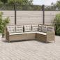 Preview: Gartensofa in L-Form mit Kissen Beige Poly Rattan