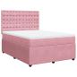 Preview: Boxspringbett mit Matratze Rosa 140x200 cm Samt