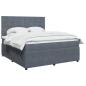 Preview: ARDEBO.de - Boxspringbett mit Matratze Dunkelgrau 180x200 cm Samt