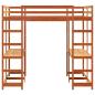 Preview: Hochbett mit Schreibtisch & Leiter Braun 160x200 cm Kiefernholz