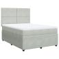 Preview: Boxspringbett mit Matratze Hellgrau 140x190 cm Samt