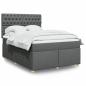 Preview: ARDEBO.de - Boxspringbett mit Matratze Dunkelgrau 140x190 cm Stoff