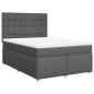 Preview: Boxspringbett mit Matratze Dunkelgrau 140x190 cm Stoff