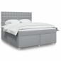 Preview: ARDEBO.de - Boxspringbett mit Matratze Hellgrau 180x200 cm Stoff
