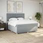 Preview: Boxspringbett mit Matratze Hellgrau 180x200 cm Stoff