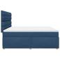 Preview: Boxspringbett mit Matratze Blau 200x200 cm Stoff