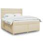 Preview: ARDEBO.de - Boxspringbett mit Matratze Creme 180x200 cm Stoff