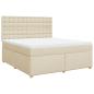 Preview: Boxspringbett mit Matratze Creme 180x200 cm Stoff