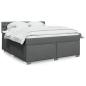Preview: ARDEBO.de - Boxspringbett mit Matratze Dunkelgrau 180x200 cm Stoff