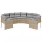 Preview: Gartensofa mit Kissen Rund Beige Poly-Rattan