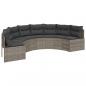 Preview: Gartensofa mit Tisch und Kissen Halbrund Grau Poly Rattan