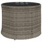 Preview: Gartensofa mit Tisch und Kissen Halbrund Grau Poly Rattan