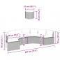 Preview: Gartensofa mit Tisch und Kissen Halbrund Grau Poly Rattan
