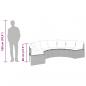 Preview: Gartensofa mit Tisch und Kissen Halbrund Grau Poly Rattan